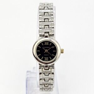 Claremont Women's Watch 22MM Black Dial Gray Bracelet Band 7" New Battery‎
